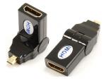 Micro HDMI мъжки към HDMI A женски адаптер, люлеещ се тип