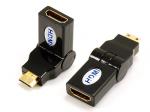 Mini HDMI męski na HDMI A żeński adapter, typu huśtawka