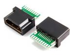 HDMI A moteriškos PCB plokštės vielos litavimo tipas + apvalkalas