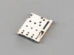 Nano SIM-kaartconnector, PUSH PUSH, 6-pins, H1,25 mm, met CD-pin