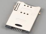 सिम कार्ड कनेक्टर, PUSH PUSH, 6P, H1.85mm, पोस्ट र आउट पोस्टको साथ