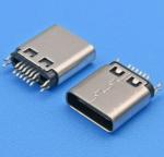 Tala vertical 16P L=9,3 mm Conector USB 3.1 tipo C soquete fêmea (T=0,80 OU 1,00 mm)