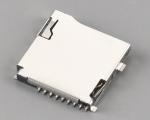 Priključek za kartico Micro SD push push, H1,85 mm, z zatičem za CD