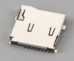 Micro SD ကတ်ချိတ်ဆက်ကိရိယာ တွန်းတွန်းအား၊ H1.85mm၊ CD pin၊ ရွှေရောင်