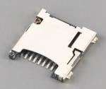 Priključek za kartico Micro SD push push, H1,4 mm, z zatičem za CD